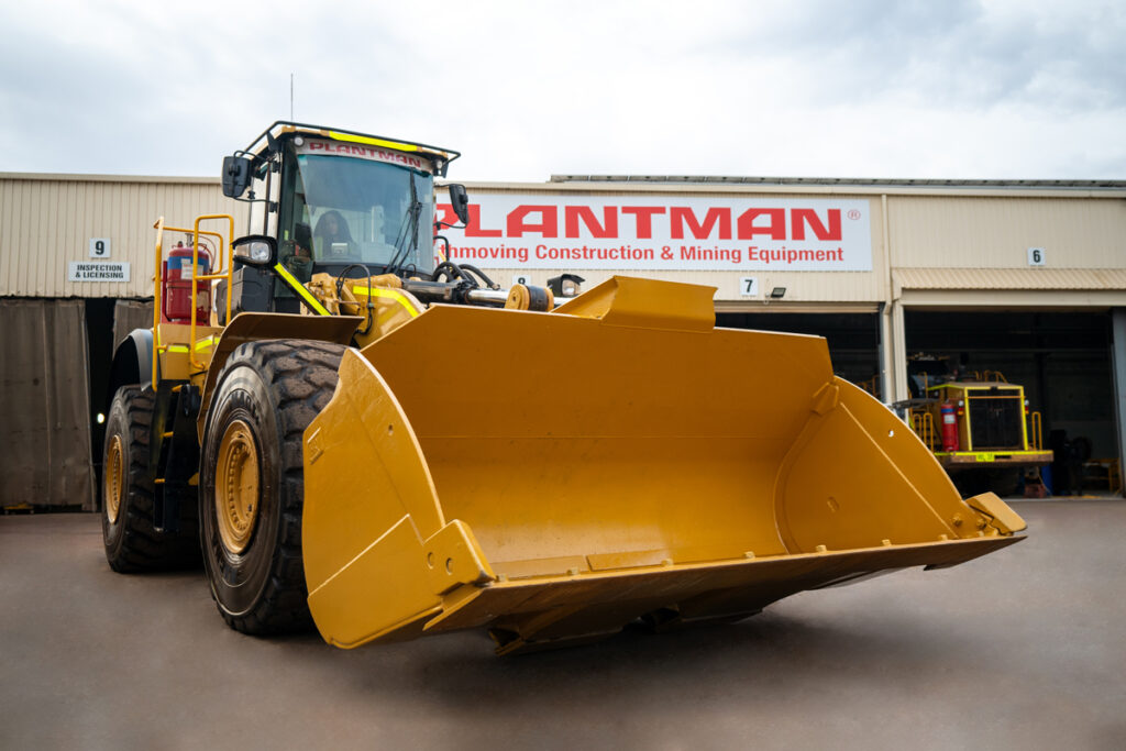 A Caterpillar wheel loader on show at the Plantman site